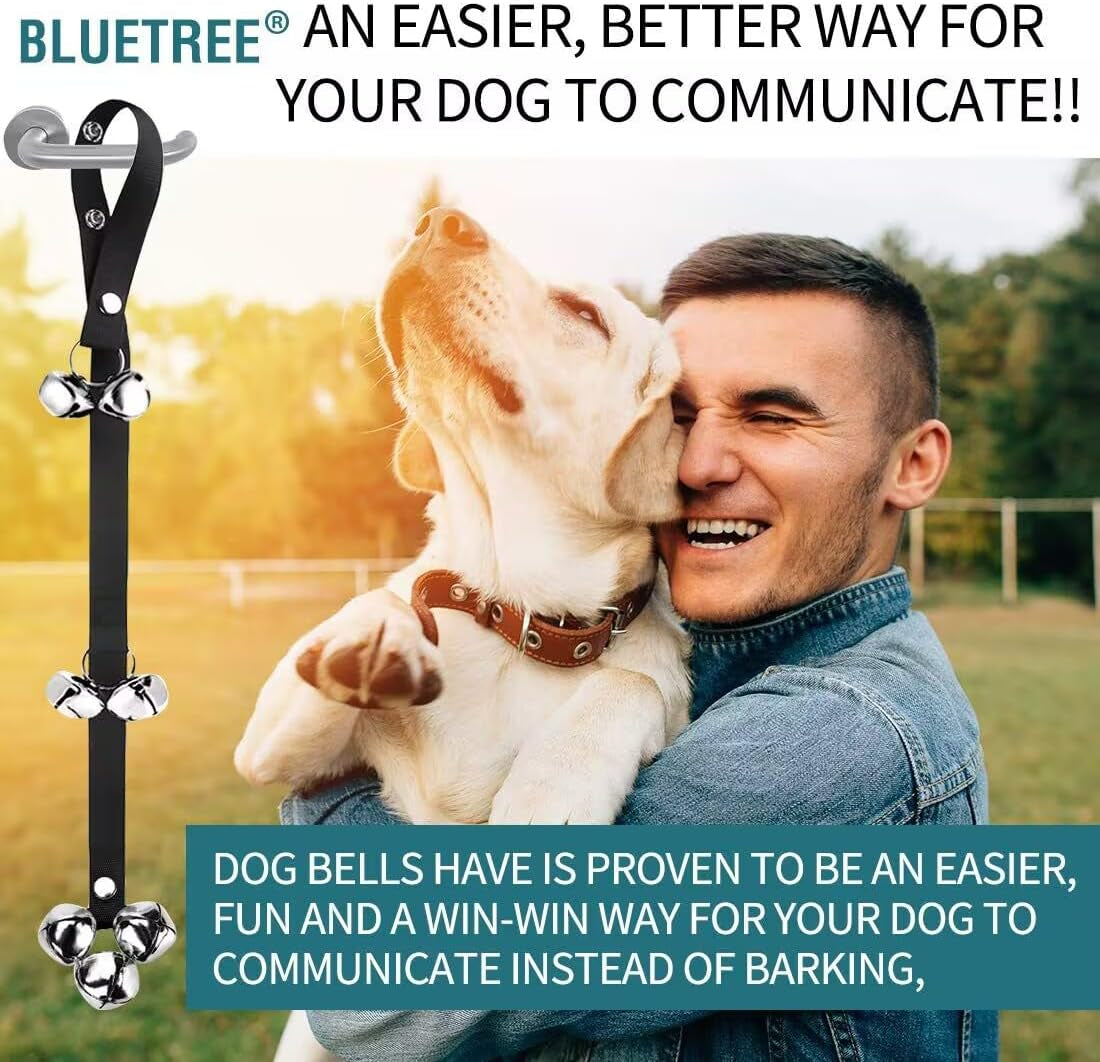 BLUETREE 2 Pack Dog Doorbells Premium Quality Training Potty Great Dog Bells Adjustable Door Bell Dog Bells for Potty Training Your Puppy the Easy Way - 7 Extra Large Loud 1.4 Doorbells