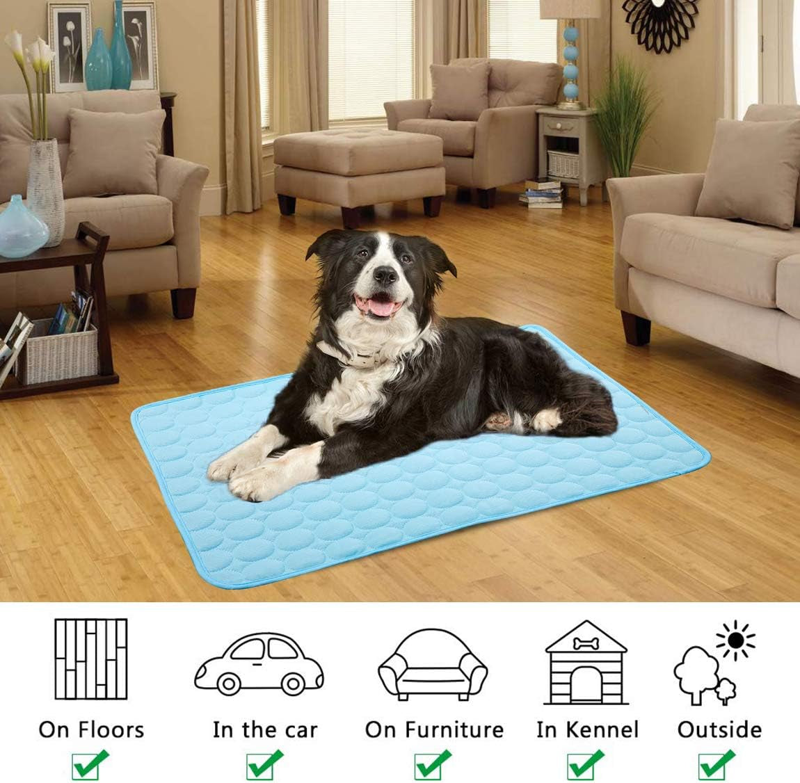 Dgdgbaby Dog Cooling Mat Large Cooling Pad Summer Pet Bed for Dogs Cats Kennel Pad Breathable Pet Self Cooling Blanket Dog Crate Sleep Mat Machine Washable