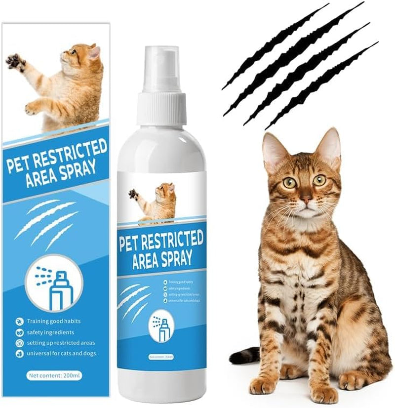 Cat Deterrent Spray: 200ML Cat Repellent Indoor for Cat and Kitten, Cat Scratch Deterrent for Furniture, Effective Cat Repellent Spray Training Aid for Furniture, Curtains, Sofas, Indoor & Outdoor