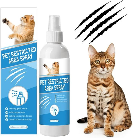 Cat Deterrent Spray: 200ML Cat Repellent Indoor for Cat and Kitten, Cat Scratch Deterrent for Furniture, Effective Cat Repellent Spray Training Aid for Furniture, Curtains, Sofas, Indoor & Outdoor