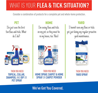 Adams plus Flea & Tick Spray | Kills Adult Fleas, Flea Eggs, Flea Larvae, Ticks, and Repels Mosquitoes for up to 2 Weeks | Controls Flea Reinfestation for up to 2 Months | 32 Oz