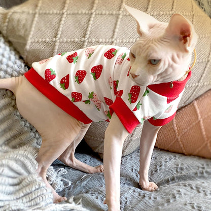 PUMYPOREITY Sphynx Cat Clothes, Stretchy Cat Sweater, Soft Hairless Cats Shirt, Pullover Cat Pajamas, Cat Turtleneck for Sphynx Cornish Rex, Devon Rex, Pink, XS