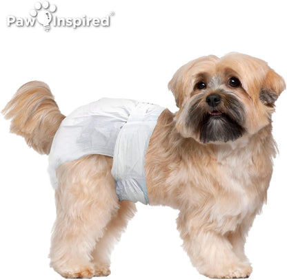 Paw Inspired 32Ct Disposable Dog Diapers | Female Dog Diapers Ultra Protection | Diapers for Dogs in Heat, Excitable Urination, or Incontinence (X-Small)