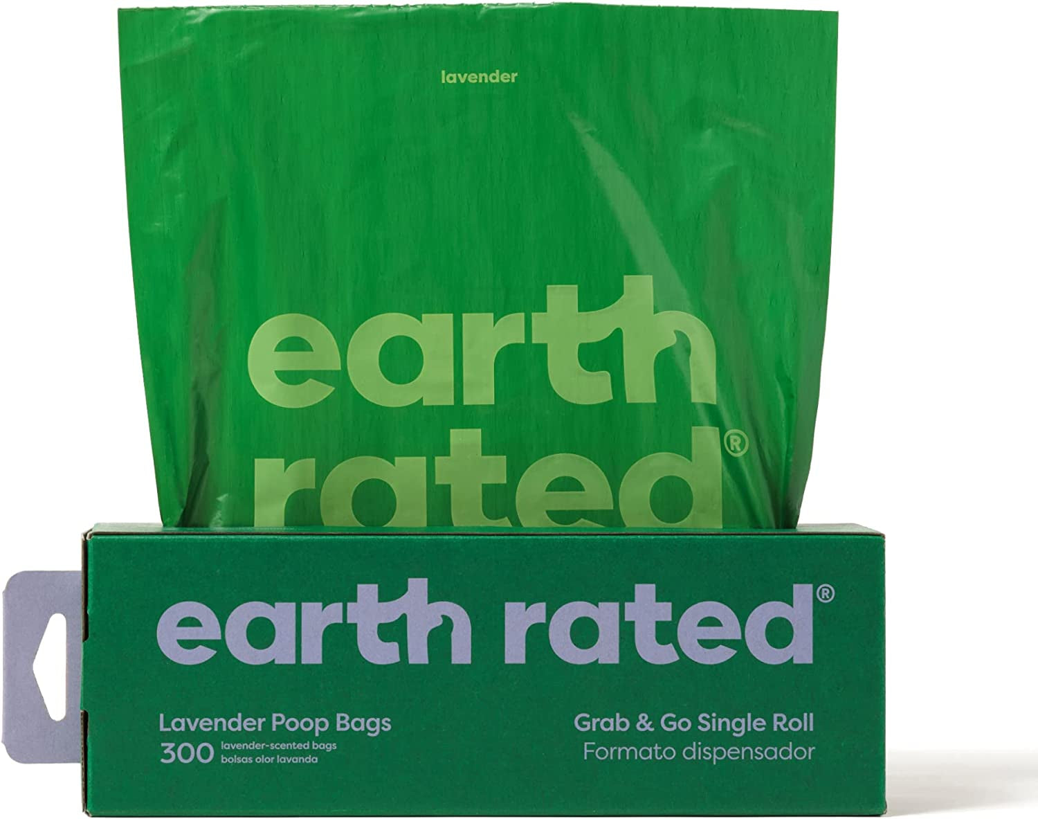 Earth Rated Dog Poop Bags, Thick Grab and Go Single Roll, Ideal for Backyard Pickups, Unscented, 300 Bags