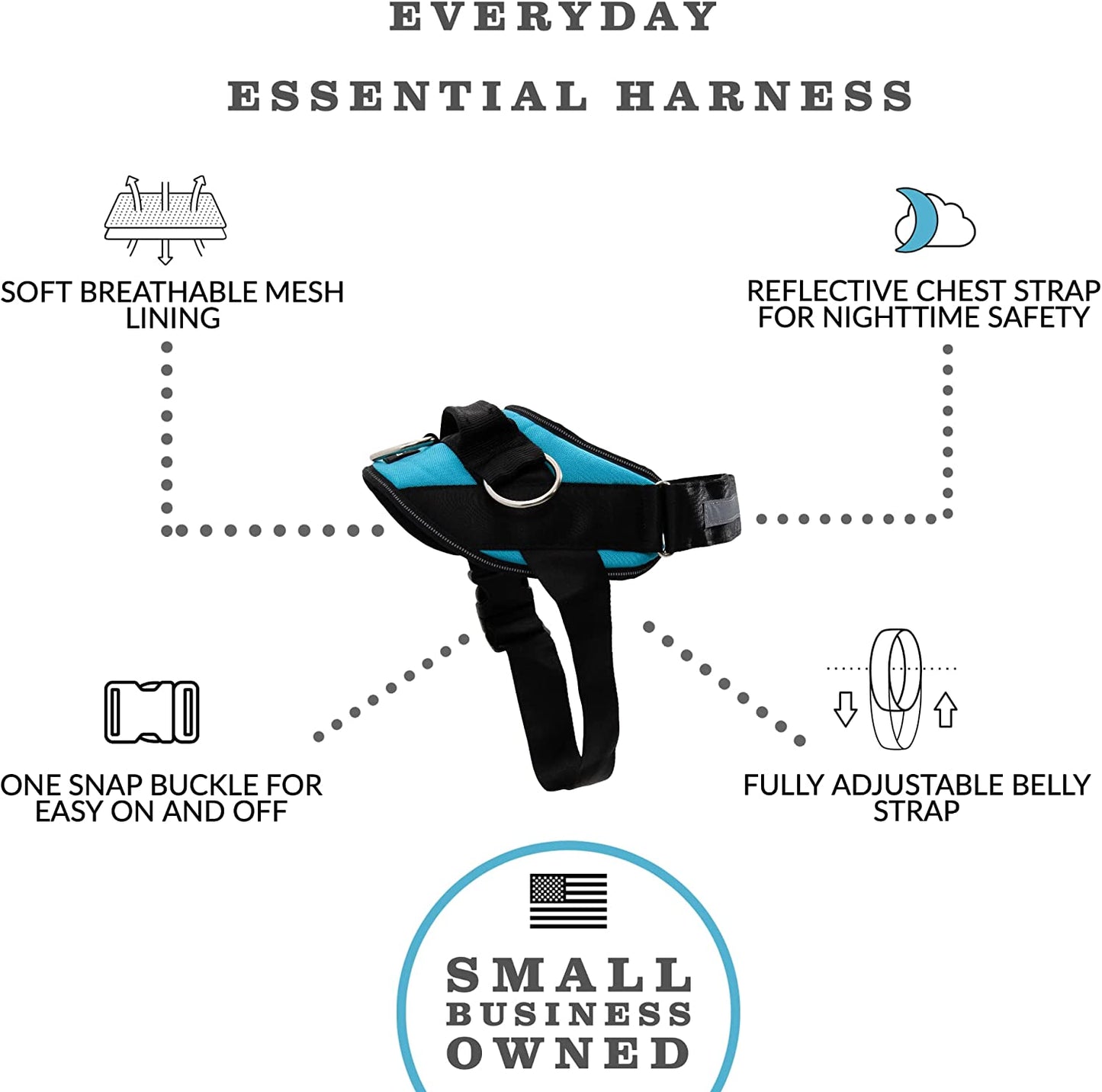 Shawnco Essential Dog Harness, No-Pull Pet Vest with 3 Leash Clips, No Choke, Reflective, Adjustable and Padded, for Easy Walking and Training for Small, Medium and Large Dogs (Sunset Orange, M)