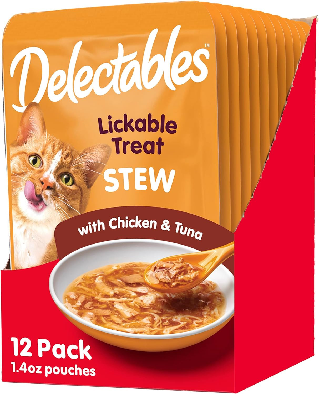 Hartz Delectables Stew Lickable Wet Cat Treats for Adult & Senior Cats, Chicken & Tuna, 1.4 Ounce (Pack of 12)