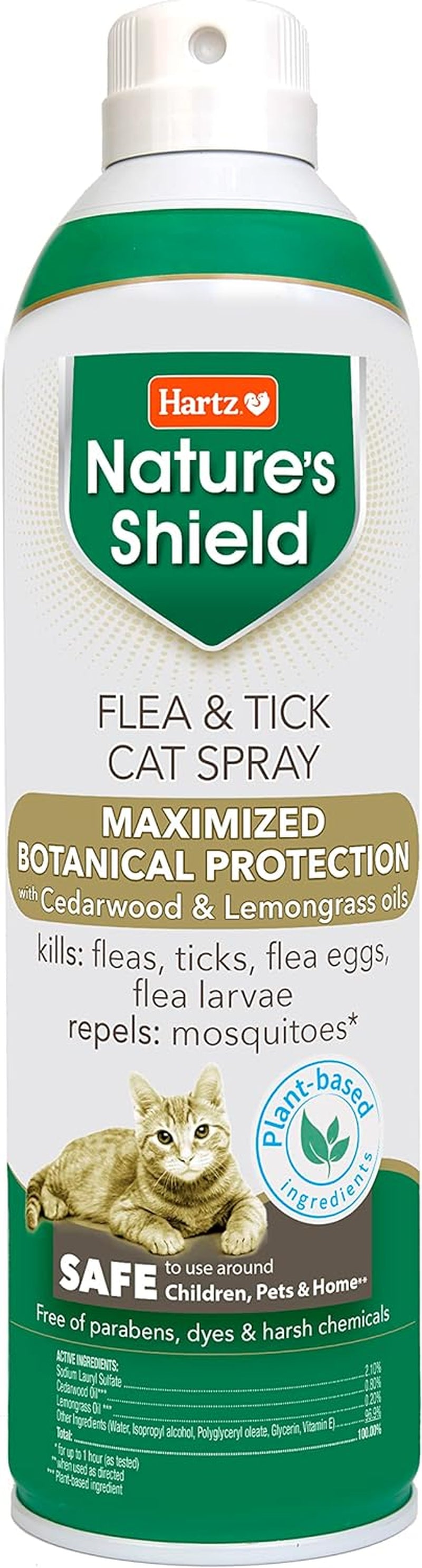 Hartz Nature’S Shield Flea & Tick Spray Treatment for Cats, Natural and Effective Flea & Tick Prevention and Protection for Dogs with Cedarwood and Lemongrass Oil, 14 Ounces