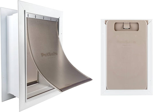 Petsafe NEVER RUST Wall Entry Pet Door - Telescoping Frame - Insulates Better than Metal Doors, Energy Efficient Cat & Dog Door - Interior & Exterior Walls, Weatherproof, Easy to Install & Clean - L