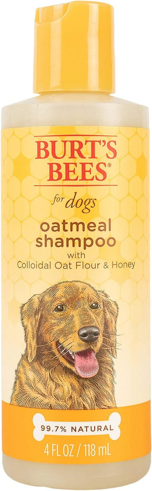 Burt'S Bees for Pets Natural Oatmeal Shampoo with Colloidal Oat Flour and Honey| Oatmeal Dog Shampoo, 4 Ounce Dog Shampoo to Soothe and Cleanse Dogs Skin and Coats