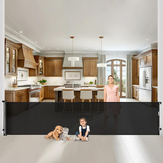 155 Inch Retractable Baby Gates Extra Wide Baby Gate Retractable Dog Gate for the House Extra Wide Pet Gate for Dog Extra Wide Dog Gate Extra Long Baby Gate Retractable Dog Fence Dog Barriers for Home