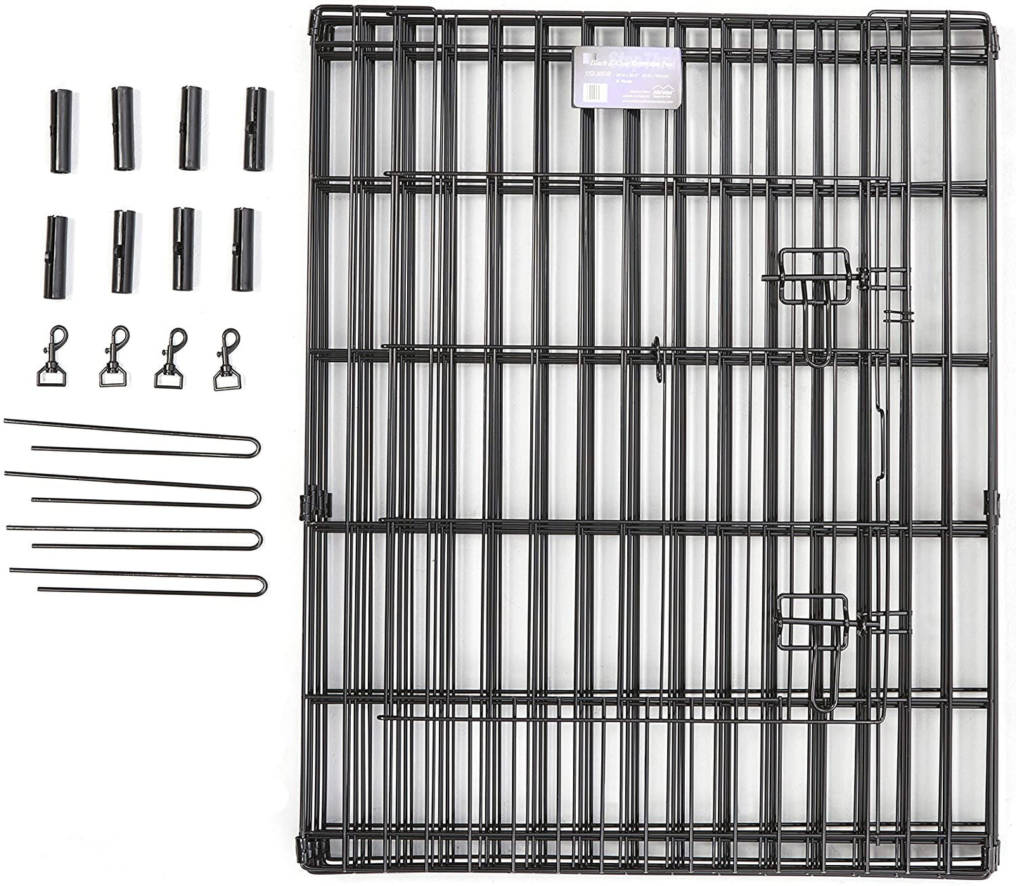 Midwest Homes for Pets Foldable Metaldog Exercise Pen / Pet Playpen, Black W/ Door, 24'W X 42'H