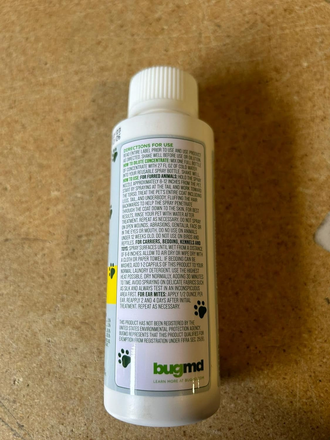 Bugmd Empty Plastic Spray Bottle, 32 Oz Refillable Spray Bottle for Flea and Tick Concentrate (Sold Separately), Heavy Duty Spray Bottle Nozzle