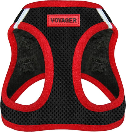 Voyager Step-In Air Dog Harness - All Weather Mesh Step in Vest Harness for Small and Medium Dogs by Best Pet Supplies - Red Trim, XS