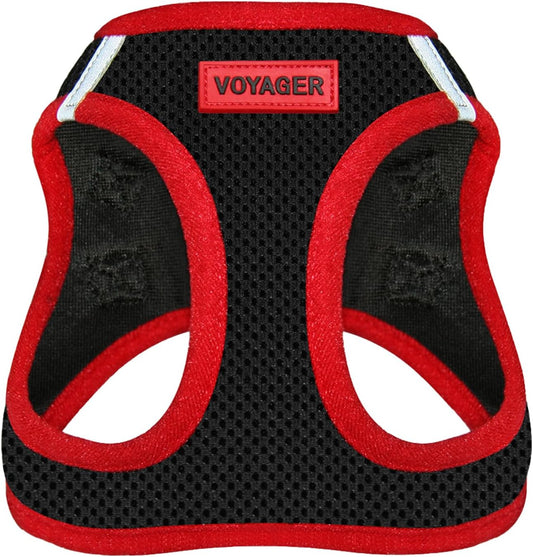 Voyager Step-In Air Dog Harness - All Weather Mesh Step in Vest Harness for Small and Medium Dogs by Best Pet Supplies - Red Trim, XS