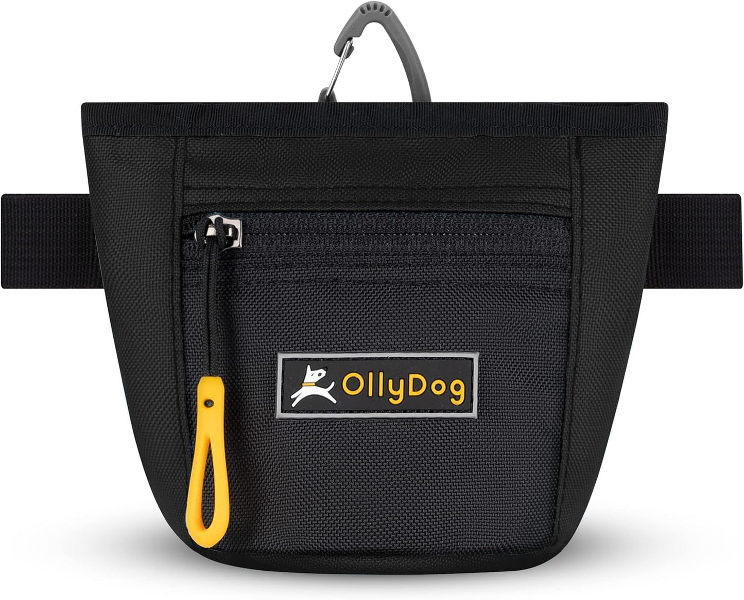 Ollydog Goodie Treat Bag, Dog Treat Pouch, Waist Belt Clip for Hands-Free Training, Magnetic Closure, Dog Training and Behavior Aids, Three Ways to Wear (Raven)