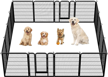 Yaheetech Outdoor Dog Playpen, Dog Pen Fences 12 Panels 40" Height Puppy Pet Playpen for Small/Medium Dogs Exercise Pen with 2 Doors Indoor Playpen for the Yard Garden RV Camping