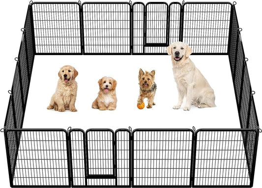 Yaheetech Outdoor Dog Playpen, Dog Pen Fences 12 Panels 40" Height Puppy Pet Playpen for Small/Medium Dogs Exercise Pen with 2 Doors Indoor Playpen for the Yard Garden RV Camping