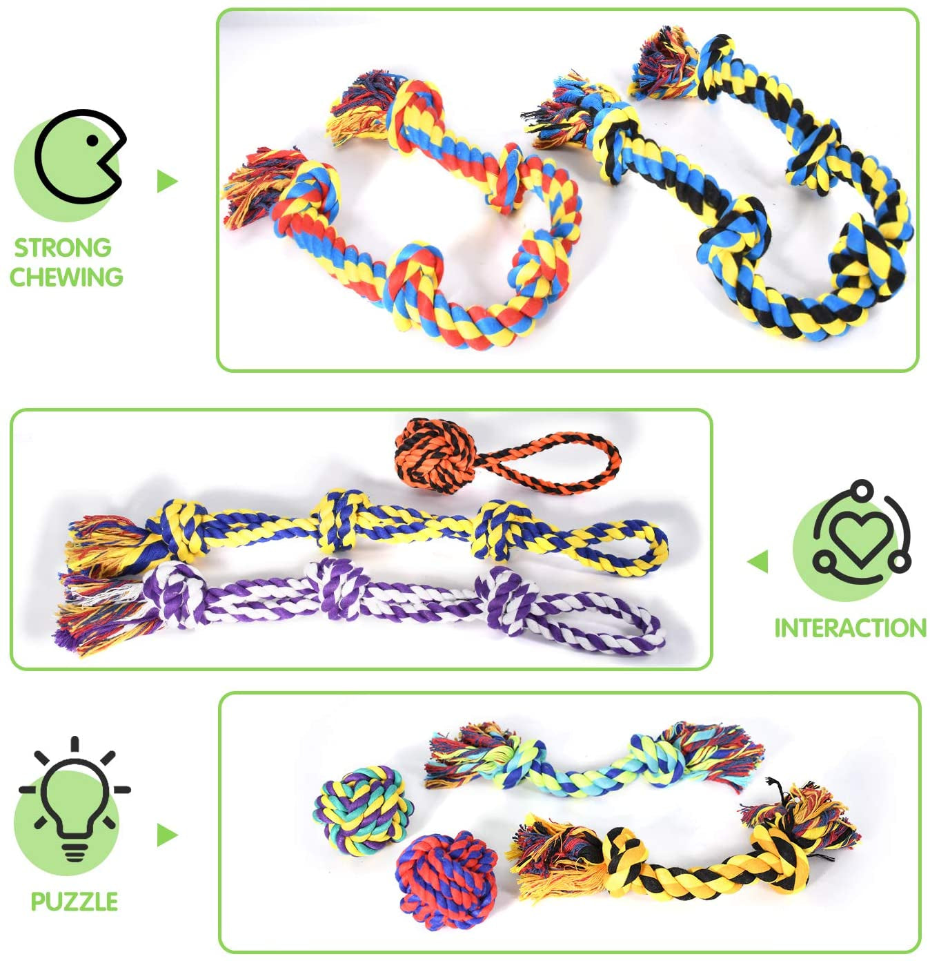 Dog Chew Toys for Aggressive Chewers, XL Dog Toys for Large Dogs, 5 Pack Indestructible Dog Toys for Aggressive Chewers, Cotton Dog Rope Toys, Tough Dog Bones for Aggressive Chewers Large Breed