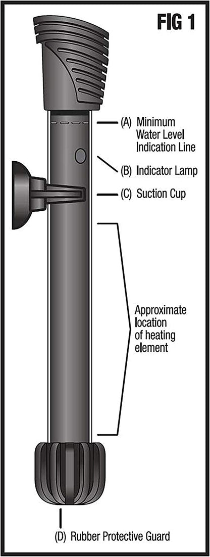 Aqueon Aquarium Fish Tank Preset Heater For Up To 40 Gallons, 100 Watts