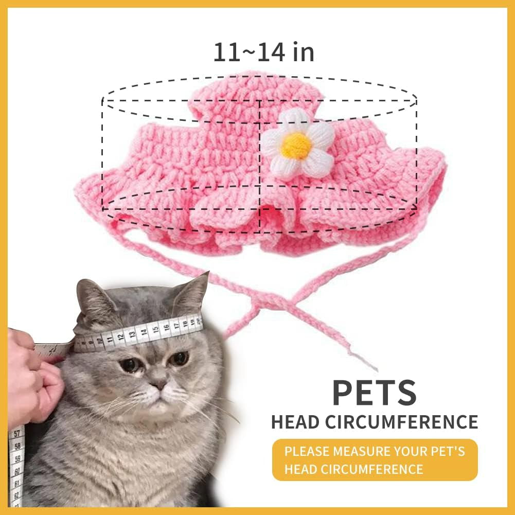 Cat Hat, Pet Cute Halloween Christmas Party Costume Accessories Headwear Comfortable for Puppy Cat Kitten Pet Puppies 11-14" (Cute Style) (Style 2)