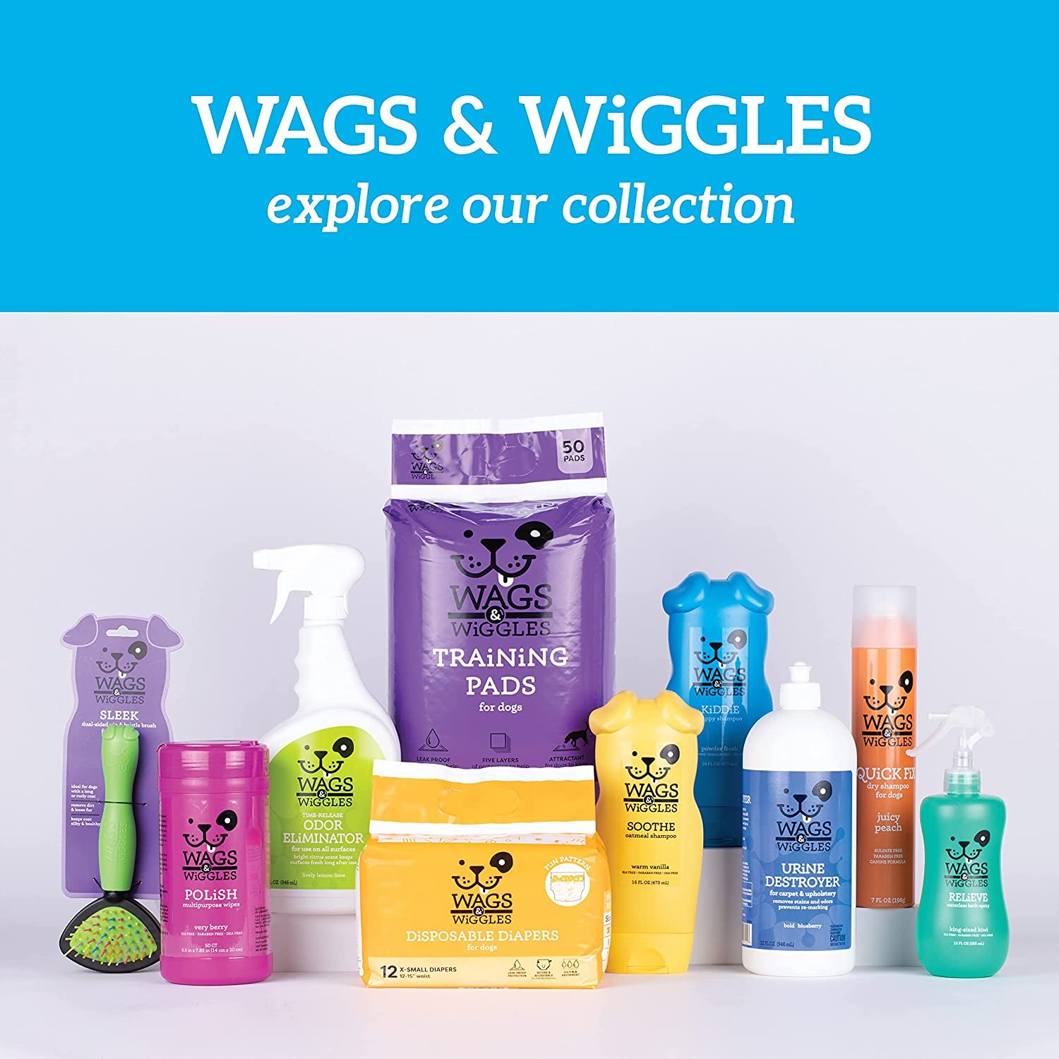 Wags & Wiggles Polish Multipurpose Wipes for Dogs | Clean & Condition Your Dog'S Coat without a Bath | Fresh Very Berry Scent Your Dog Will Love, 100 Count - 12 Pack,Ff12824Pcs12