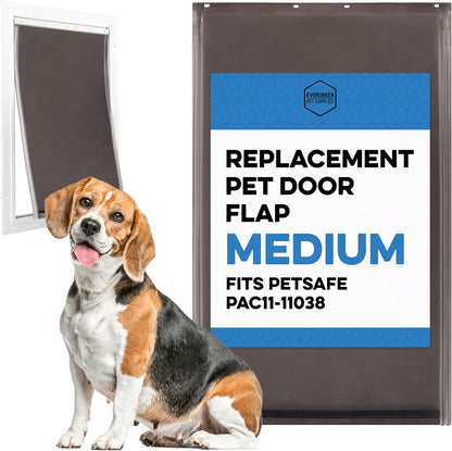 Evergreen Pet Supplies Medium Replacement Dog Door Flap Compatible with Petsafe Freedom Doggie Doors PAC11-11038 - Measures 8 1/4" X 12 1/4" Made from Flexible, Durable, Weather Resistant Materials