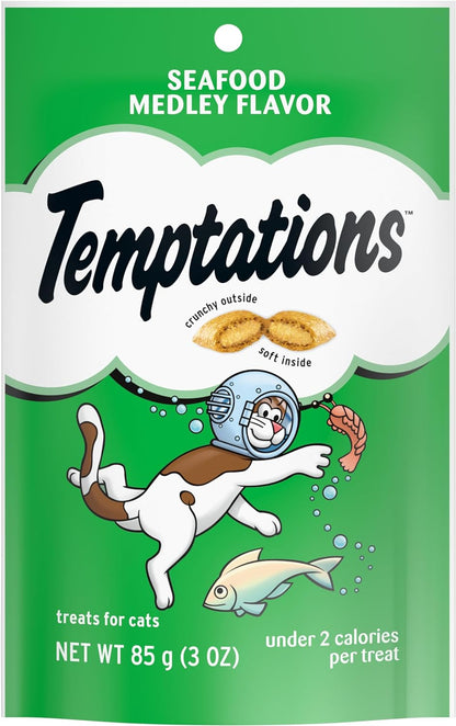 Temptations Classic Treats for Cats Seafood Medley Flavor 3 Ounces (Pack of 12)