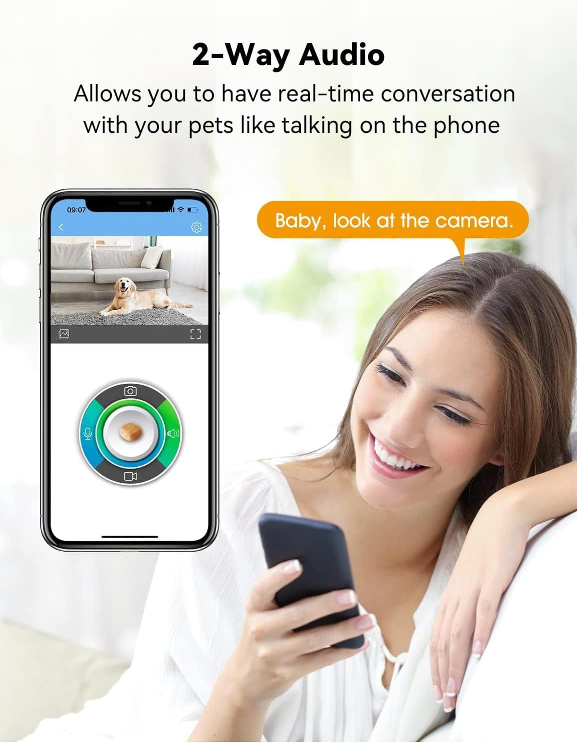 WOPET 300° Dog Camera with Treat Dispenser, [New 2024] 5G Wifi Pet Camera Treat Tossing for Cats and Dogs, 1080P HD with Night Vision, 2-Way Audio for Monitoring Your Pet on Phone App