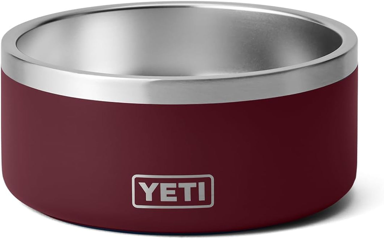 YETI Boomer 8, Stainless Steel, Non-Slip Dog Bowl, Holds 64 Ounces, Wild Vine Red