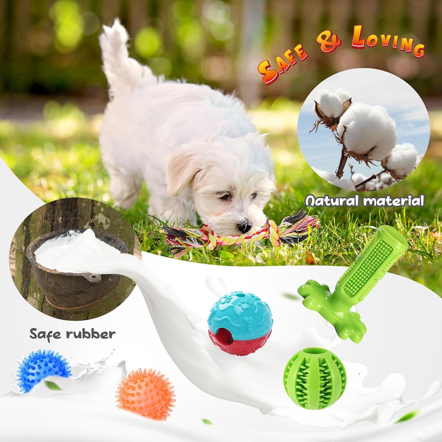 KIPRITII Puppy Toys for Dog Teething-25 Pack Exclusive Puppy Dog Chew Toys for Boredom with Rope Toys, Dog Treat Balls & Dog Toy for Puppy and Small Dogs, Hold a Bottle