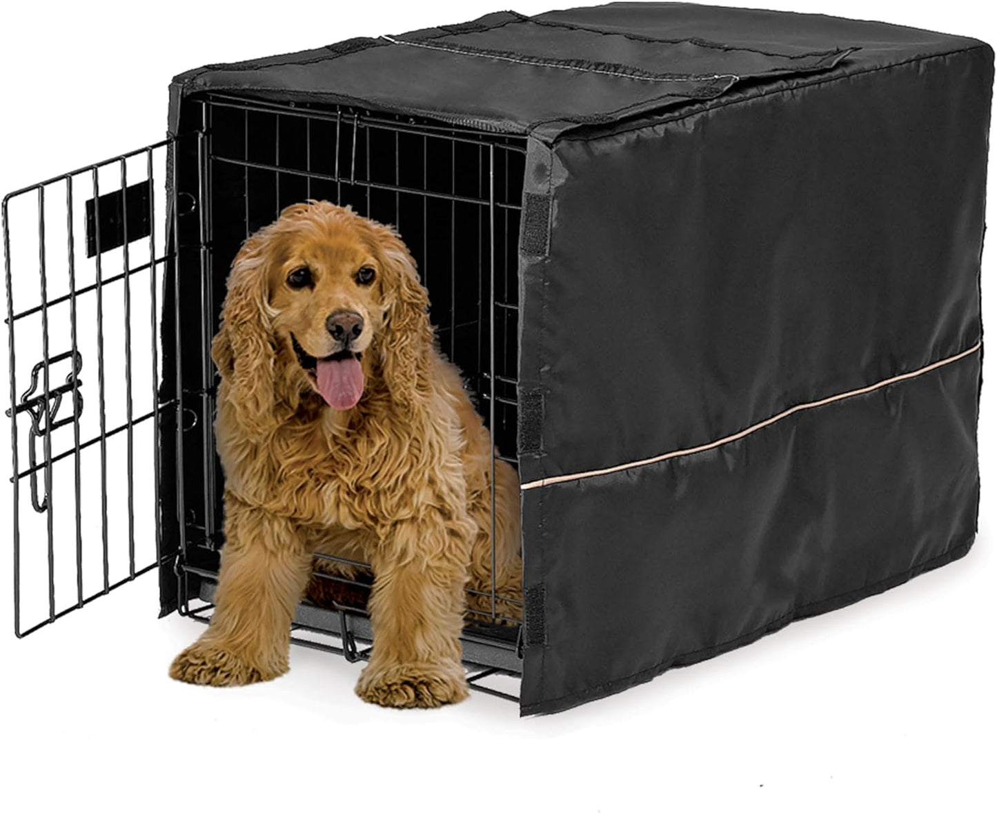 Midwest Homes for Pets Dog Crate Cover, Privacy Dog Crate Cover Fits Midwest Dog Crates, Crate Cover Only; Machine Wash & Dry; Brown Geo Print; 48 Inch