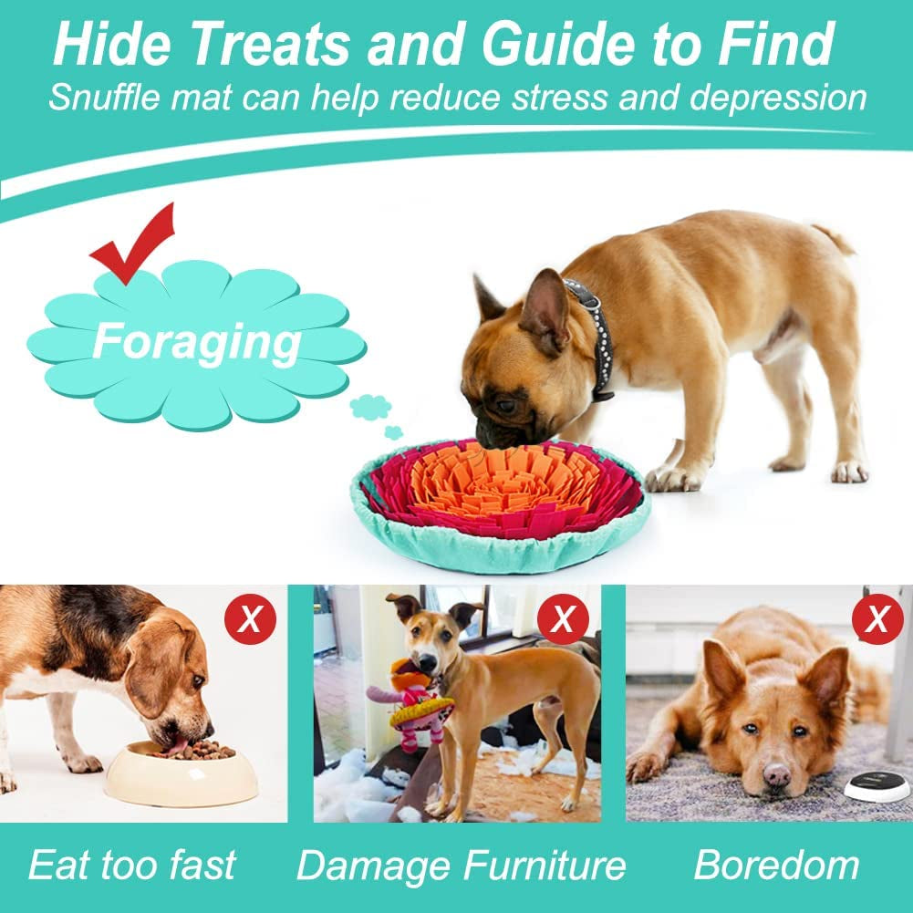 Vivifying Snuffle Mat for Dogs, Interactive Sniff Mat for Slow Eating and Keep Busy, Adjustable Dog Digging Toys Encourages Natural Foraging Skills and Mental Stimulation