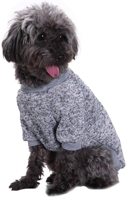 Jecikelon Pet Dog Clothes Dog Sweater Soft Thickening Warm Pup Dogs Shirt Winter Puppy Sweater for Dogs (Grey, M)