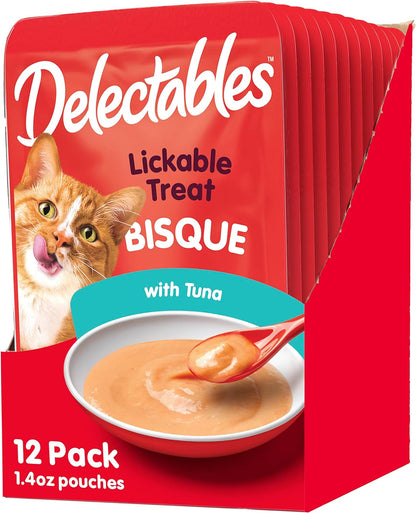 Hartz Delectables Bisque Lickable Wet Cat Treats-12 Pack-Tuna - 3270011057