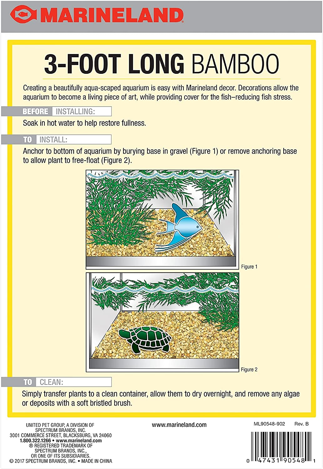 Marineland Bamboo 3 Feet, Décor For aquariums and Terrariums, Model:47431905481
