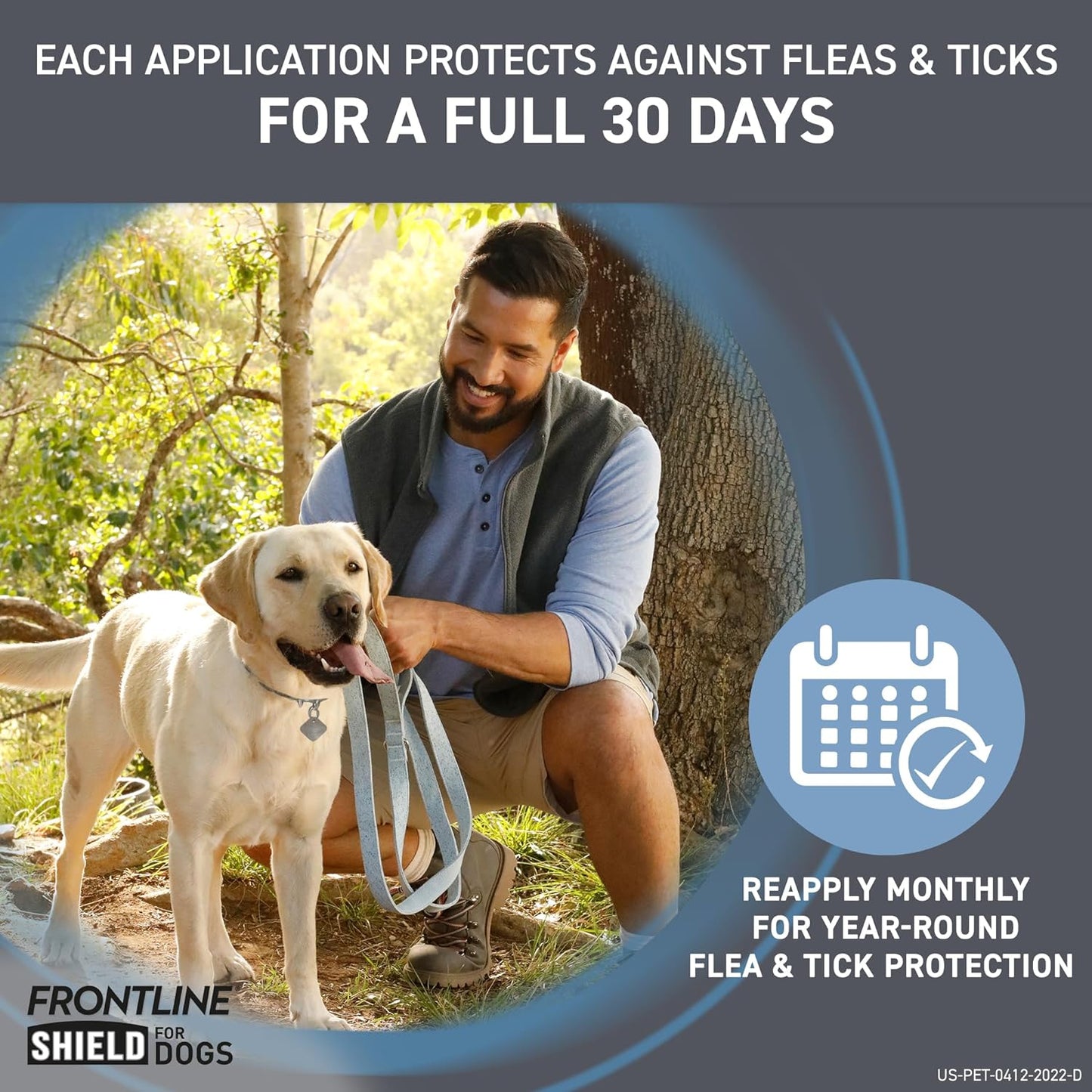 FRONTLINE Shield Flea & Tick Treatment for Large Dogs 41-80 Lbs., Count of 3