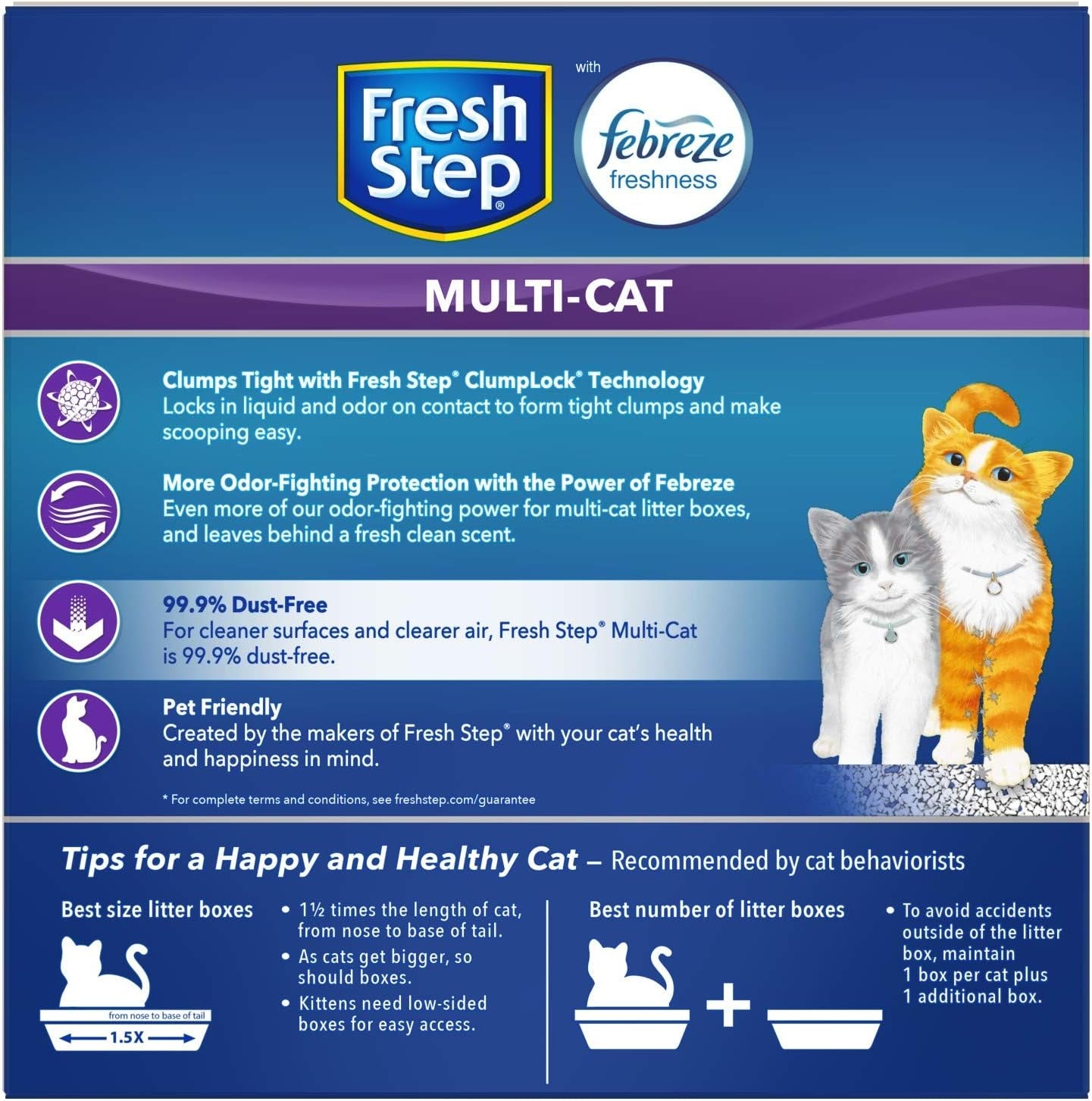 Fresh Step Clumping Cat Litter, Unscented, Long Lasting Odor Control Kitty Litter with Activated Charcoal, 14 Lb