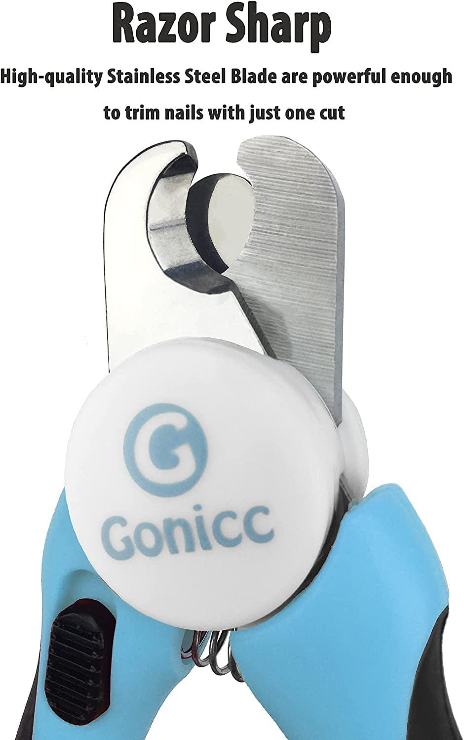 Gonicc Dog & Cat Pets Nail Clippers and Trimmers - with Safety Guard to Avoid Overcutting, Free Nail File, Razor Sharp Blade - Professional Grooming Tool for Pets