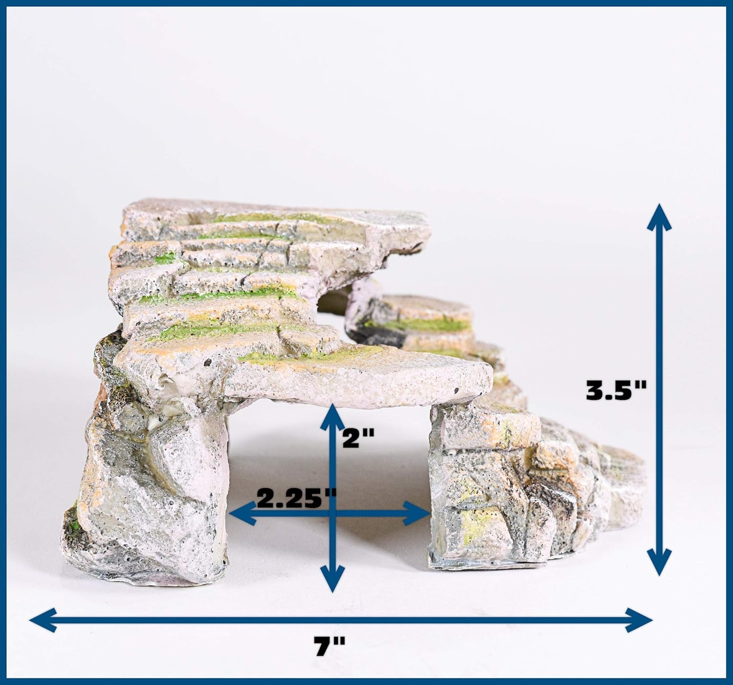 PENN-PLAX Reptology Shale Scape Step Ledge & Cave Hideout – Basking Area - Decorative Resin for Aquariums & Terrariums – Great for Reptiles, Amphibians, and Fish – Medium