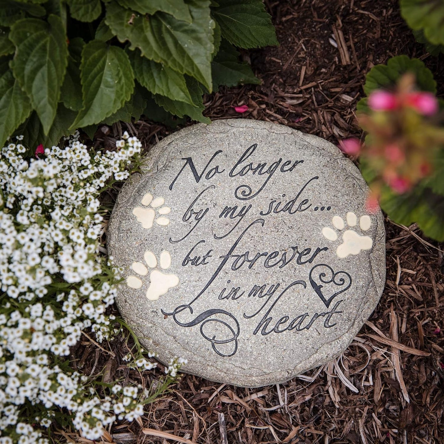 Cat or Dog Grave Marker or Garden Memorial Stone. No Longer by My Side but Forever in My Heart, Rainbow Bridge Pet Memorial Gifts. Waterproof and Weatherproof Pet Plaque, Condolence Gift