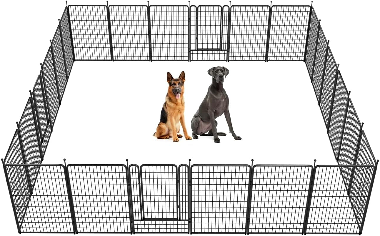 FXW Rollick Dog Playpen for Yard, RV Camping│Patented, 50 Inch 24 Panels