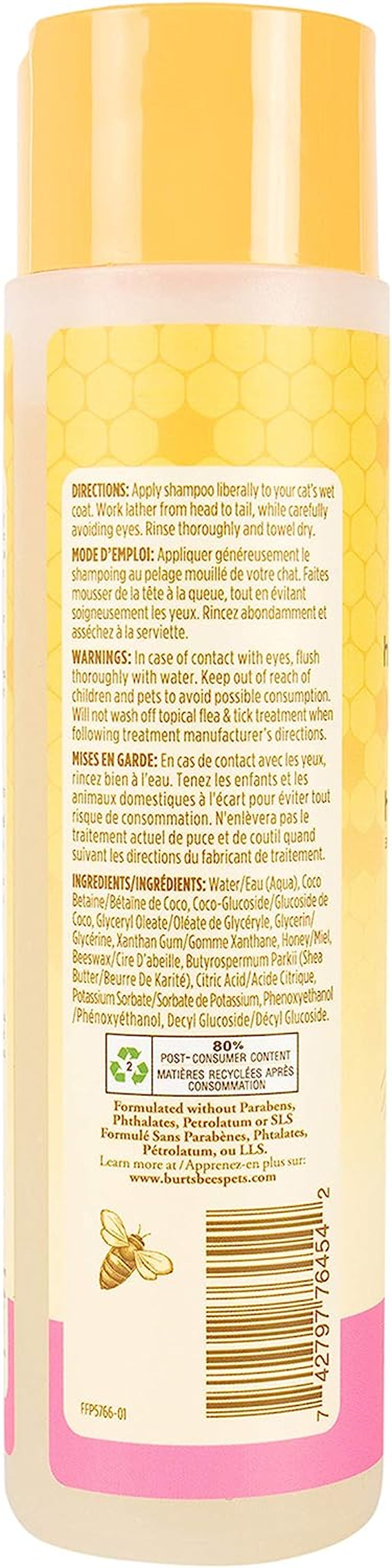 Burt'S Bees for Pets Cat Hypoallergenic Cat Shampoo with Shea Butter & Honey - Best Shampoo for Cats with Dry or Sensitive Skin - Cruelty Free, 10 Fl Oz