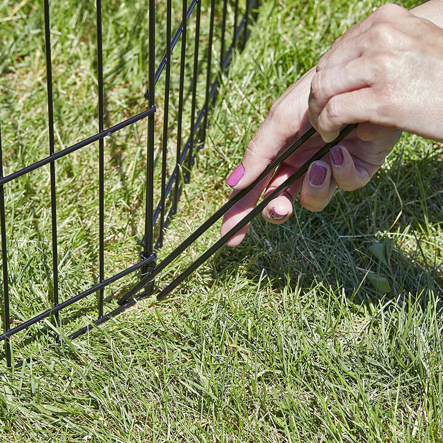 Midwest Homes for Pets Foldable Metaldog Exercise Pen / Pet Playpen, Black W/ Door, 24'W X 42'H