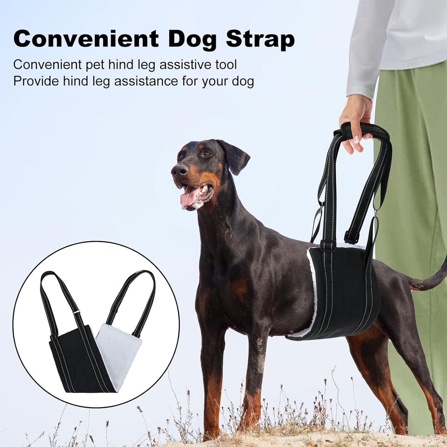 Dog Sling for Back Legs, Dog Sling for Large Dogs Hind Leg Support Adjustable Dog Sling, Dog Support K9 Dog Lift Harness, Helps Senior Dog, Lnjured, after ACL Surgery Rehabilitation (Medium)