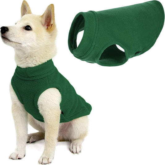 Gooby Stretch Fleece Vest Dog Sweater - Forest Green, Small - Warm Pullover Fleece Dog Jacket - Winter Dog Clothes for Small Dogs Boy - Dog Sweaters for Small Dogs to Dog Sweaters for Large Dogs