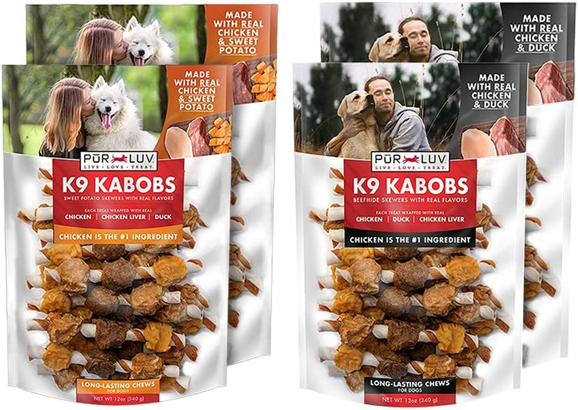 K9 Kabob Real Chicken, Duck, and Sweet Potato Dog Treats, Made with Real Chicken and Sweet Potato, Healthy, Easily Digestible, Long Lasting, and High Protein Dog Treat, 48 Oz