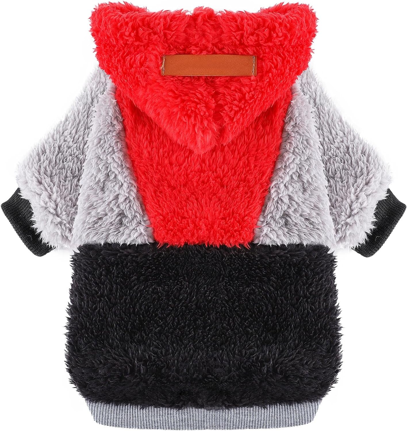 Dog Sweaters for Small Dogs, Fleece Dog Hoodie Clothes, Spring Winter Cute Warm Puppy Chihuahua Sweater, Pet Doggie Sweater for Yorkie Teacup, Cat Apparel (Red, Small)