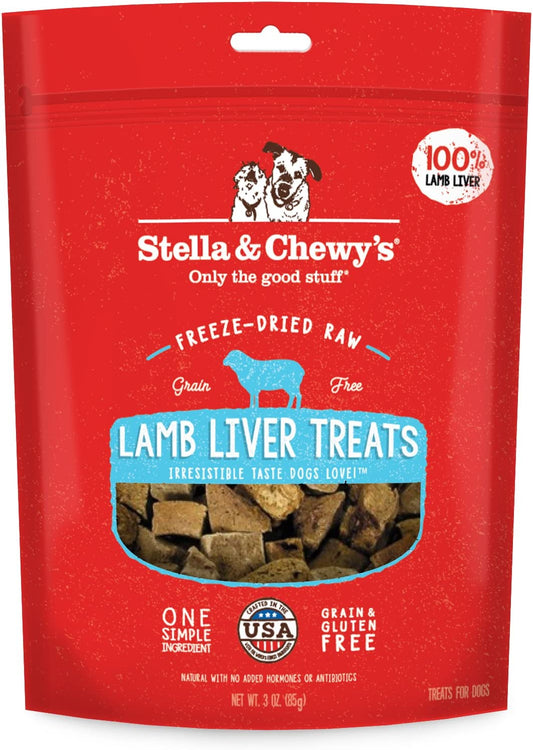 Stella & Chewy'S Freeze-Dried Raw Single Ingredient Lamb Liver Treats, 3 Oz. Bag