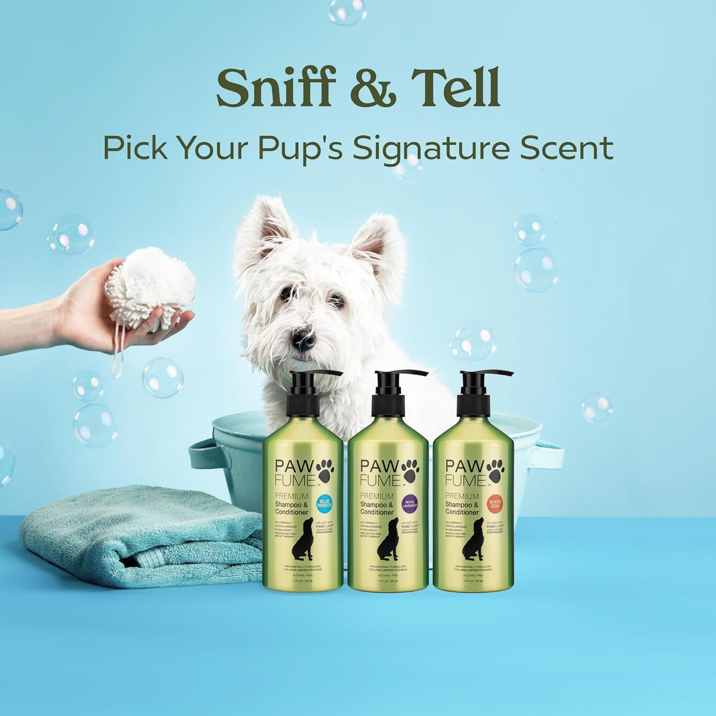 Pawfume Dog Shampoo and Conditioner – Hypoallergenic Dog Shampoo for Smelly Dogs – Best Dog Shampoos & Conditioners – Probiotic Pet Shampoo for Dogs – Best Dog Shampoo for Puppies (Royal Lavender)