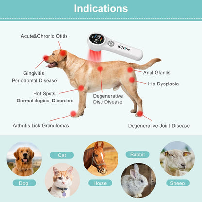 Cold Laser Therapy Device for Dogs, 16pcs 660nm & 4pcs 810nm & 4pcs 980nm Infrared Red Light Therapy Machine for Pain Relief, Arthritis, Spinal, Promote Blood Circulation, for Pets